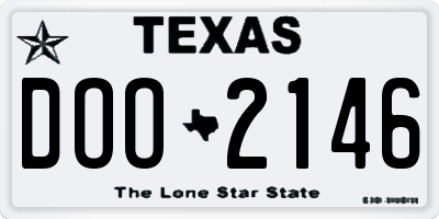 TX license plate DOO2146