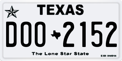 TX license plate DOO2152