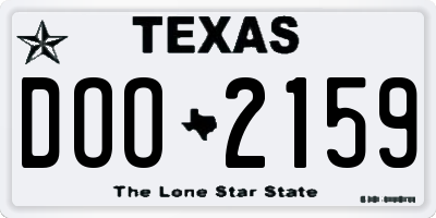 TX license plate DOO2159