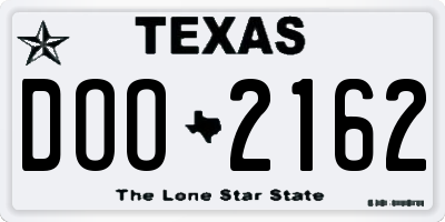 TX license plate DOO2162