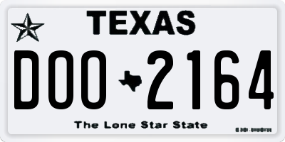 TX license plate DOO2164