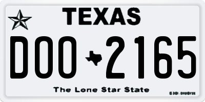 TX license plate DOO2165