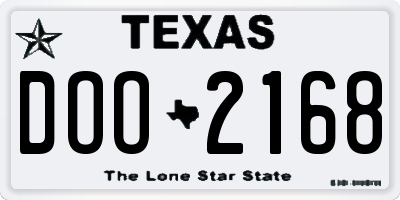 TX license plate DOO2168
