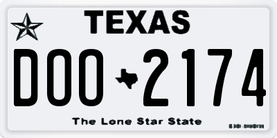 TX license plate DOO2174