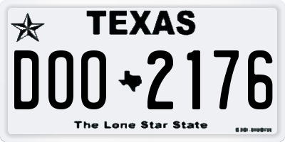 TX license plate DOO2176