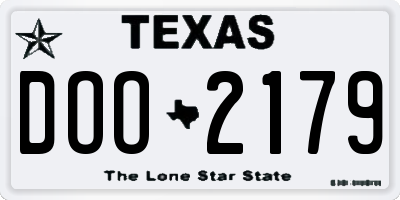 TX license plate DOO2179