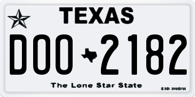 TX license plate DOO2182