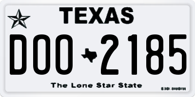 TX license plate DOO2185