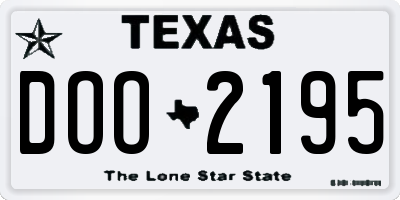 TX license plate DOO2195