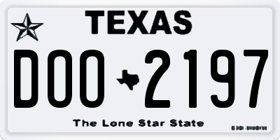 TX license plate DOO2197