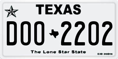 TX license plate DOO2202