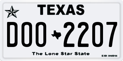 TX license plate DOO2207