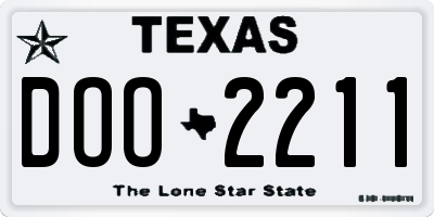 TX license plate DOO2211