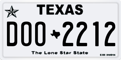 TX license plate DOO2212