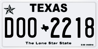 TX license plate DOO2218