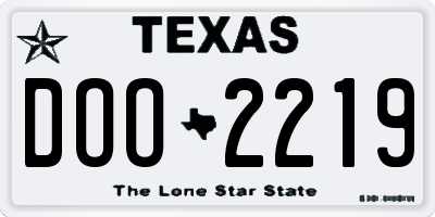 TX license plate DOO2219