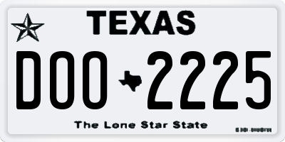 TX license plate DOO2225