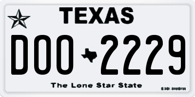 TX license plate DOO2229