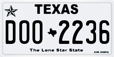 TX license plate DOO2236