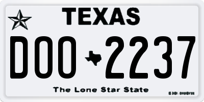 TX license plate DOO2237