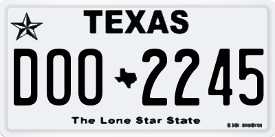 TX license plate DOO2245