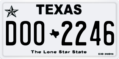 TX license plate DOO2246