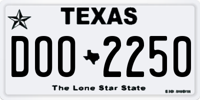 TX license plate DOO2250