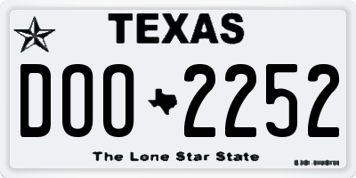 TX license plate DOO2252