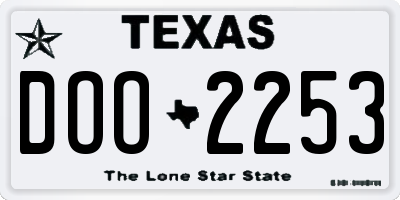 TX license plate DOO2253