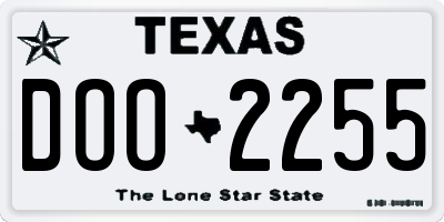 TX license plate DOO2255