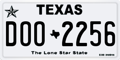 TX license plate DOO2256