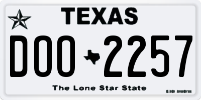 TX license plate DOO2257