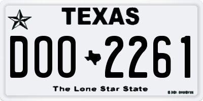 TX license plate DOO2261