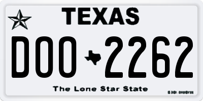 TX license plate DOO2262