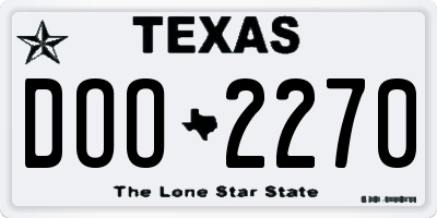 TX license plate DOO2270