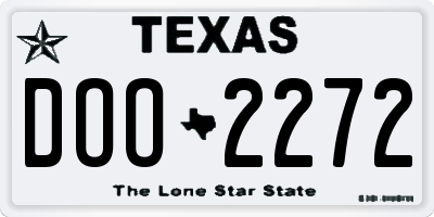 TX license plate DOO2272
