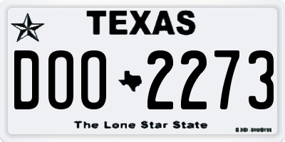 TX license plate DOO2273