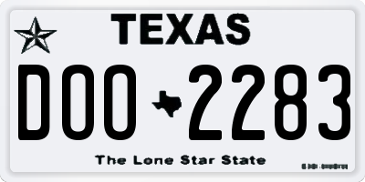 TX license plate DOO2283