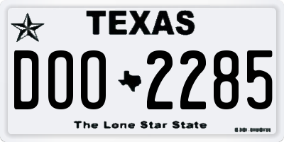 TX license plate DOO2285