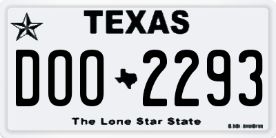 TX license plate DOO2293