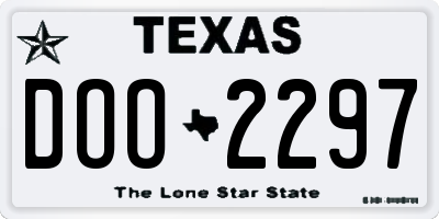 TX license plate DOO2297