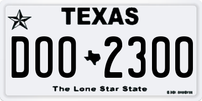 TX license plate DOO2300