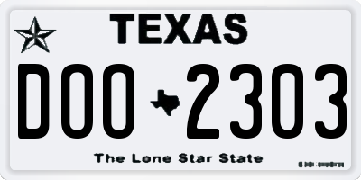 TX license plate DOO2303