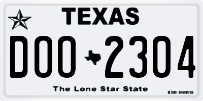 TX license plate DOO2304