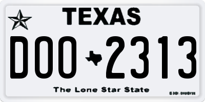 TX license plate DOO2313