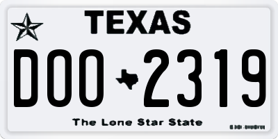 TX license plate DOO2319