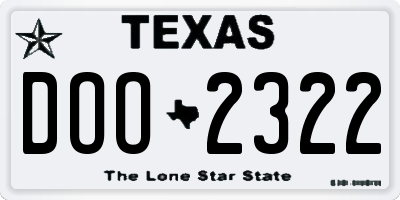 TX license plate DOO2322