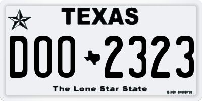 TX license plate DOO2323
