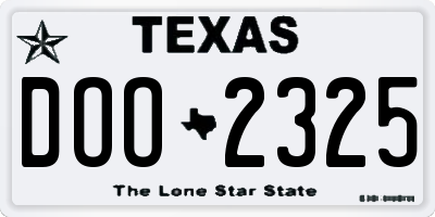 TX license plate DOO2325