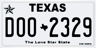 TX license plate DOO2329